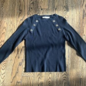 ZARA knit sweater with gold buttons